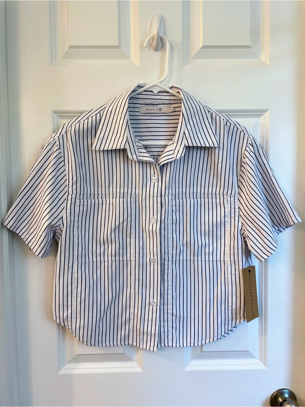 Billy T NWT Button Down Short-Sleeve Linen/Cotton Shirt